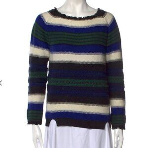 Maje Striped Scoop Neck Sweater Size: S